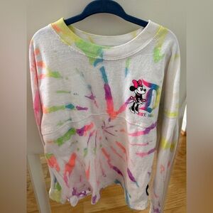 Disney Parks Disneyland Minnie Mouse Tye-Dye Rainbow Spirit Jersey SZ XS